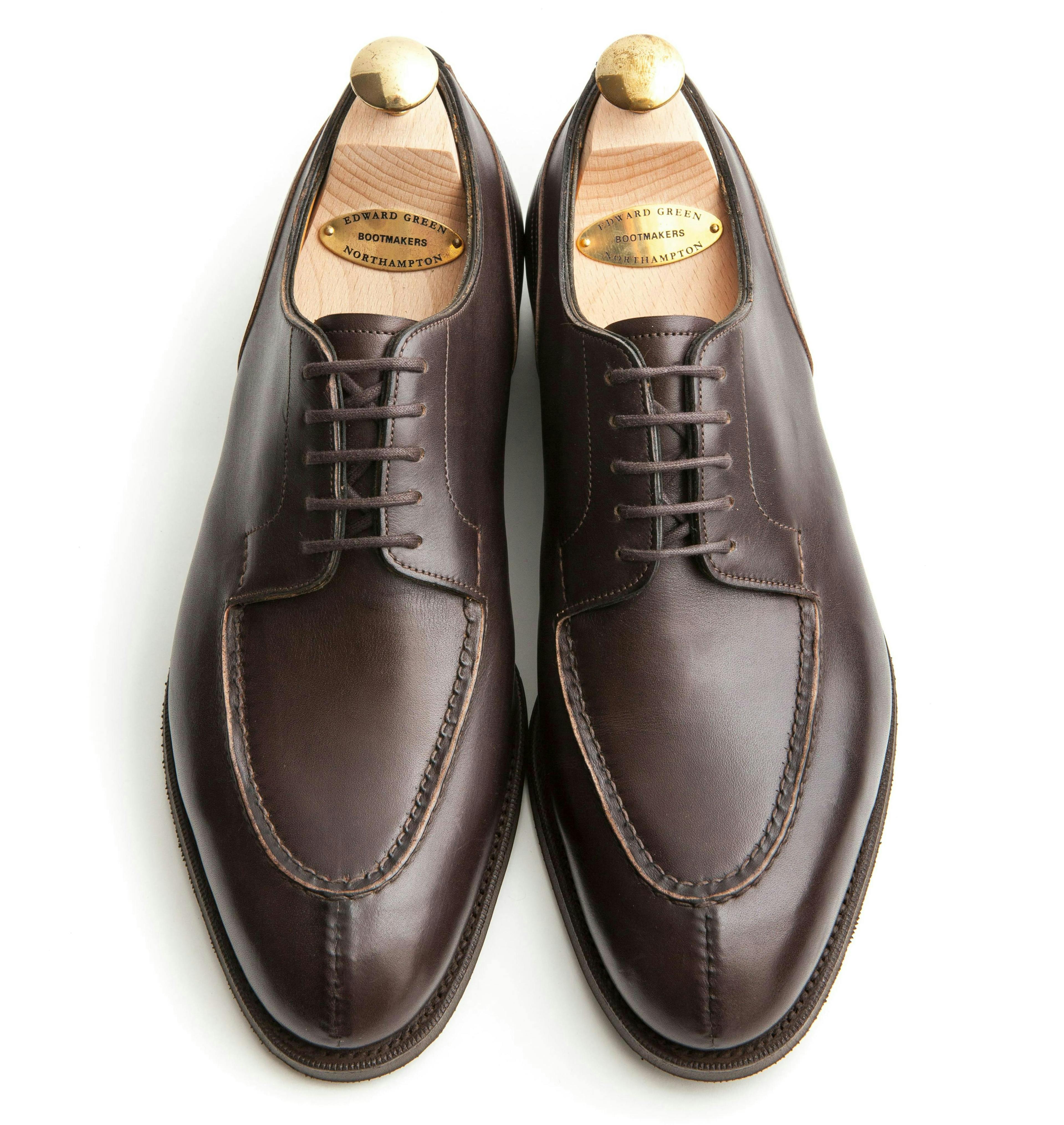 Edward Green Dover in Dark Brown Delapre, viewed from above.